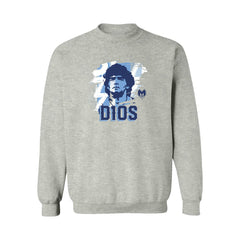 Diego Maradona Argentina National Team Vive La Fete D10S Sweatshirt for sale - Gray 