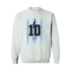 Diego Maradona Argentina National Team Vive La Fete Number & Signature Sweatshirt for sale - White 