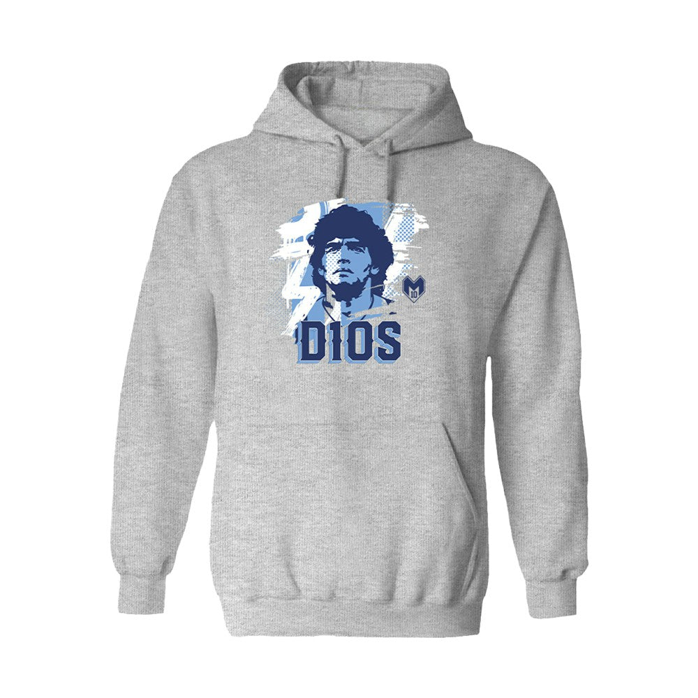 Diego Maradona Argentina National Team Vive La Fete D10S Hoodie for sale - Gray 