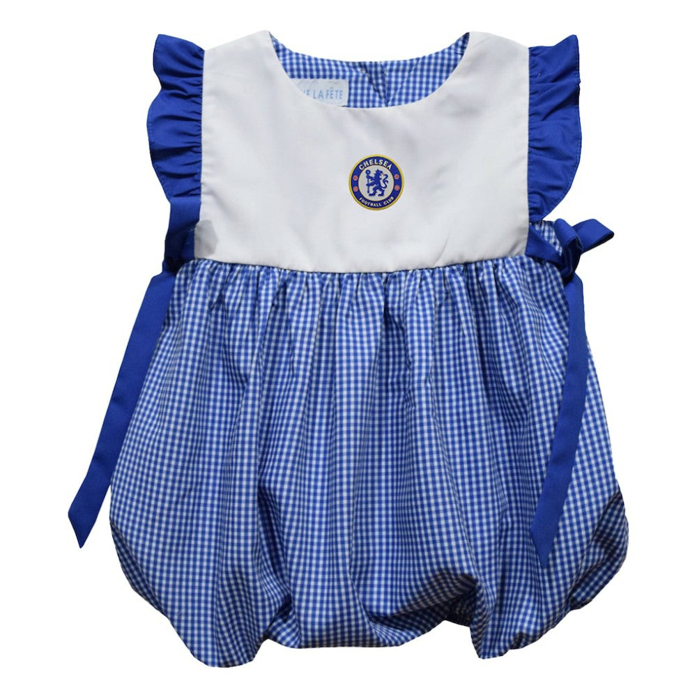 Chelsea Vive La Fete Girls Infant Gingham Bubble Dress Discount - Royal 