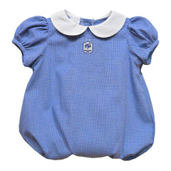 France National Team Vive La Fete Girls Infant Gingham Puffy Bubble Dress for sale - Royal 