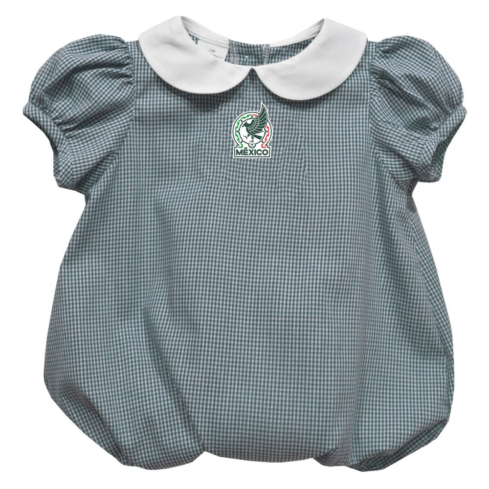 Mexico National Team Vive La Fete Girls Infant Gingham Puffy Bubble Dress for sale - Green 