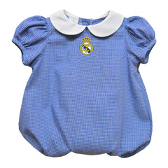Real Madrid Vive La Fete Girls Infant Gingham Puffy Bubble Dress Discount - Royal 