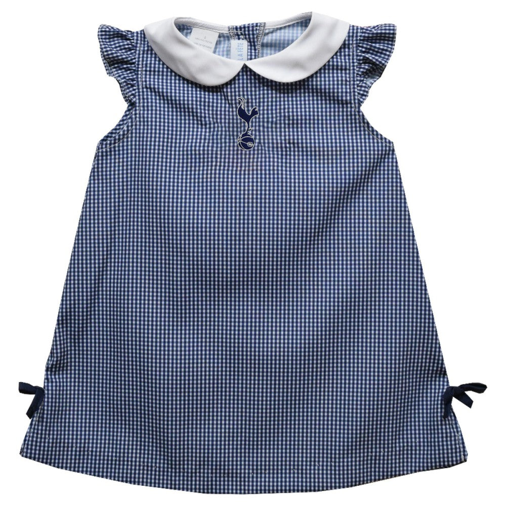 Tottenham Hotspur Vive La Fete Girls Infant Mini Check Pattern A-Line Dress Sale - Navy 