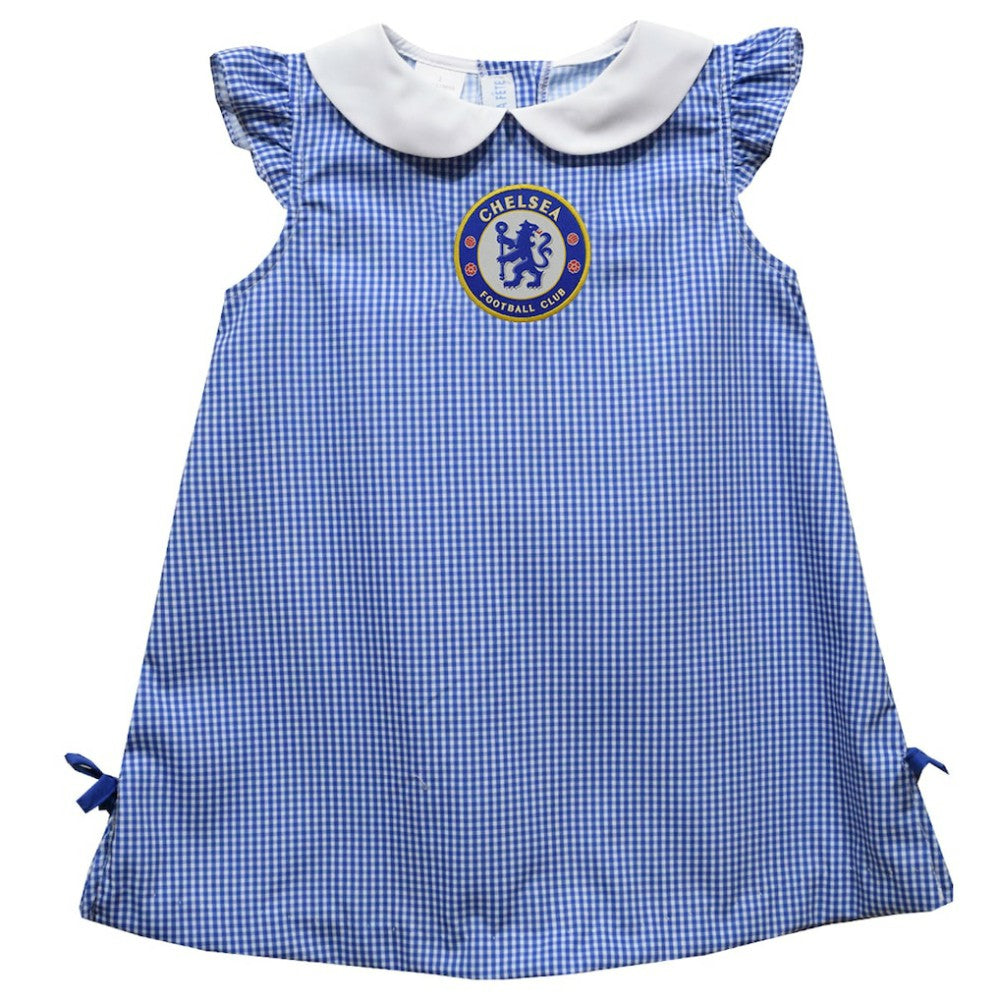 Chelsea Vive La Fete Girls Toddler Mini Check Pattern A-Line Dress Discount - Royal 