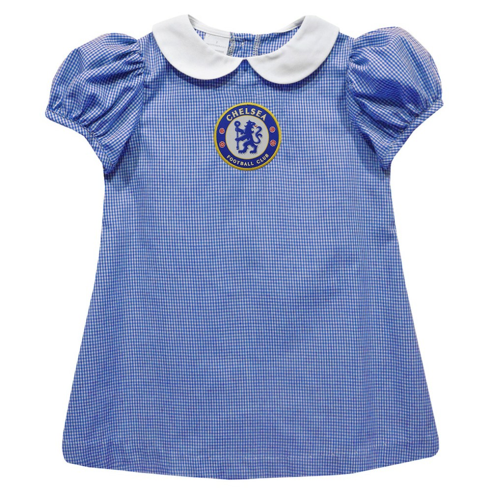 Chelsea Vive La Fete Girls Infant Gingham Puffy A-Line Dress Discount - Royal 