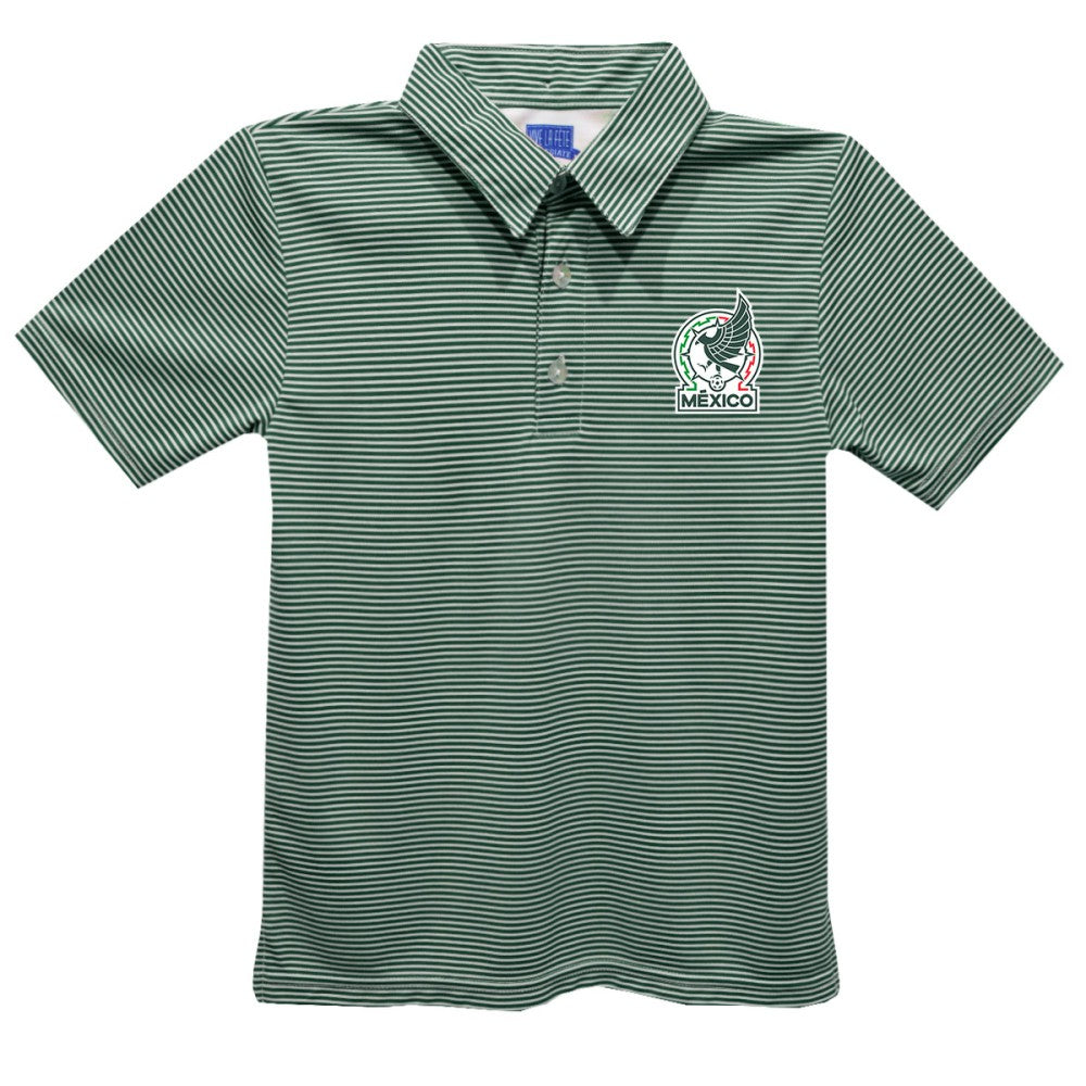 Mexico National Team Vive La Fete Toddler Pencil Stripe Polo for sale - Green 