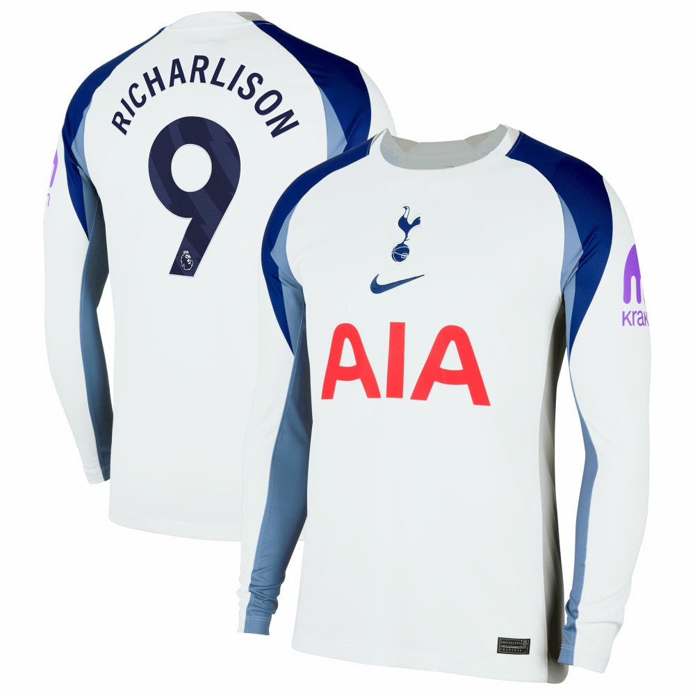 Richarlison Tottenham Hotspur 2025/26 Home Replica Long Sleeve Player Jersey Sale - White 