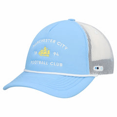 Manchester City Unisex Free Rider Trucker Snapback Hat Discount - Light Blue 