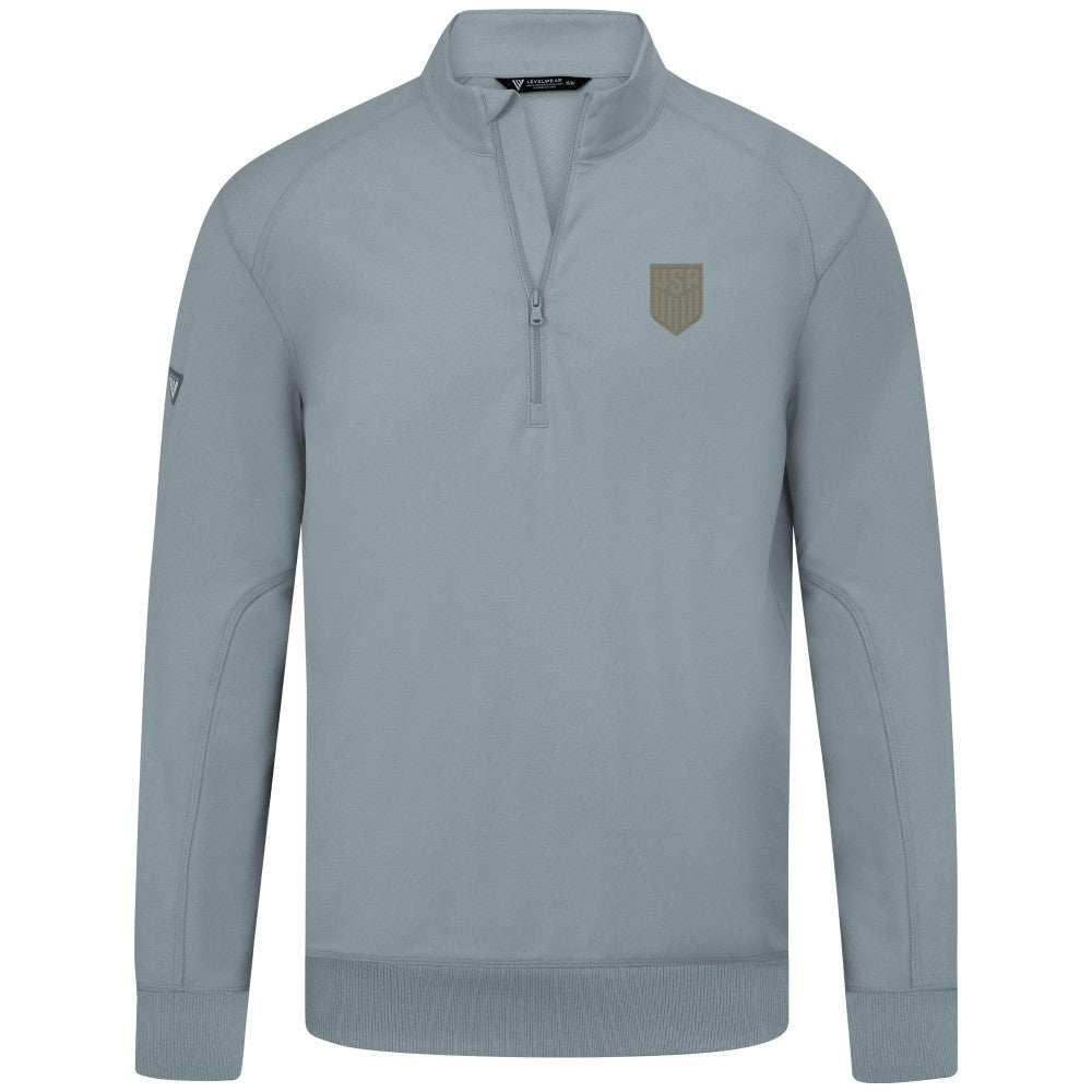 USMNT Levelwear Copper Upright Quarter-Zip Tri-Blend Fleece for sale - Gray 
