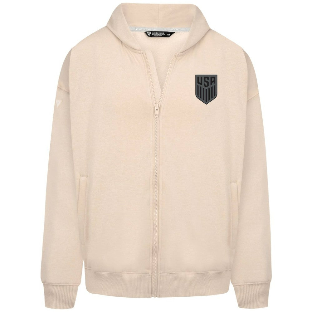 USMNT Levelwear Oversized Uphill Full-Zip Hoodie for sale - Khaki 