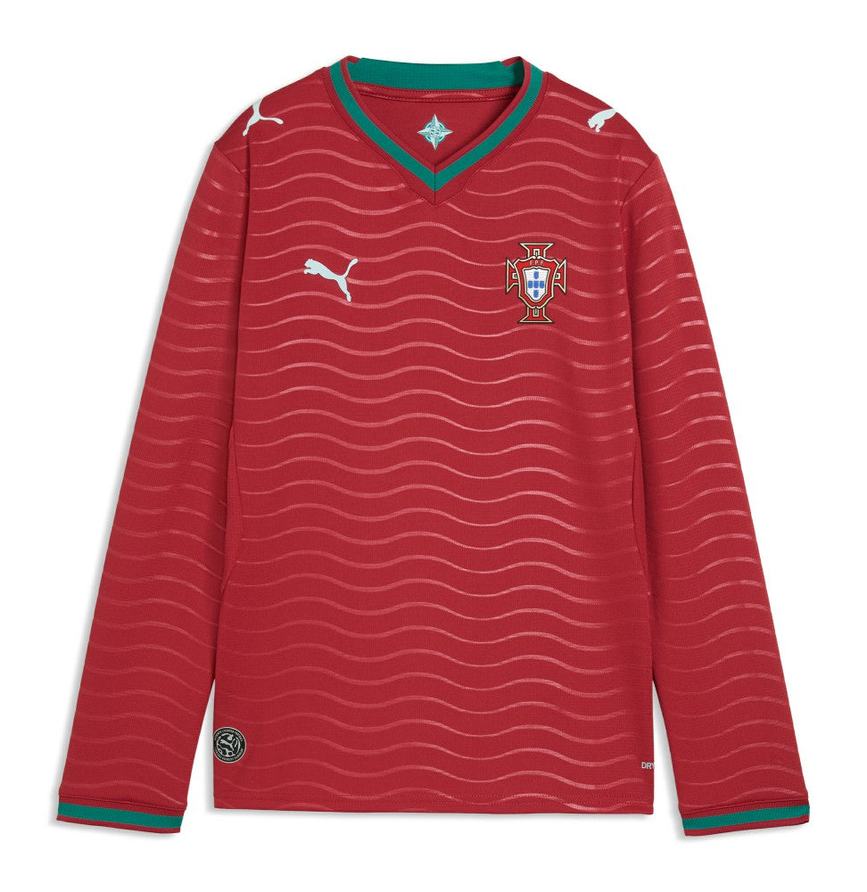 Portugal National Team Youth 2026 Home Replica Long Sleeve Jersey for sale - Red 