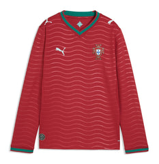 Portugal National Team Youth 2026 Home Replica Long Sleeve Jersey for sale - Red 