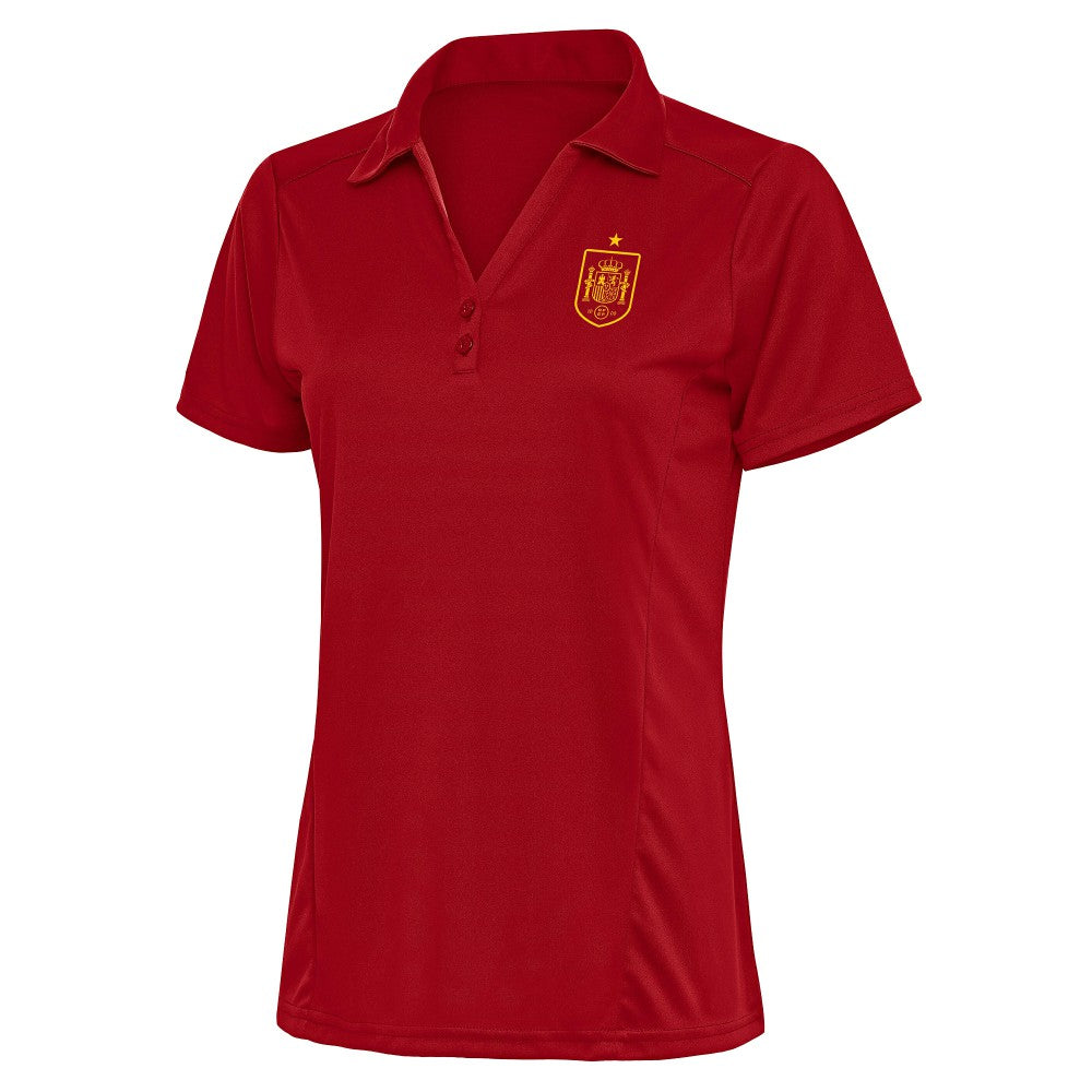 Spain National Team Antigua Women's Statement Y-Neck Polo for sale - Red 