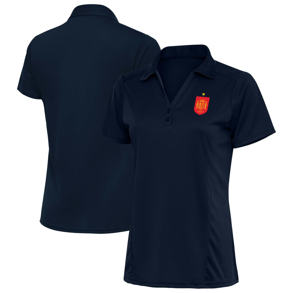 Spain National Team Antigua Women's Statement Y-Neck Polo for sale - Navy 