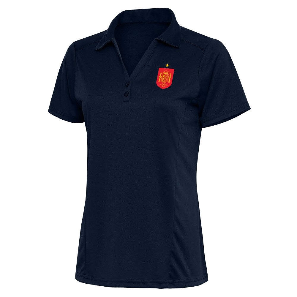 Spain National Team Antigua Women's Statement Y-Neck Polo for sale - Navy 