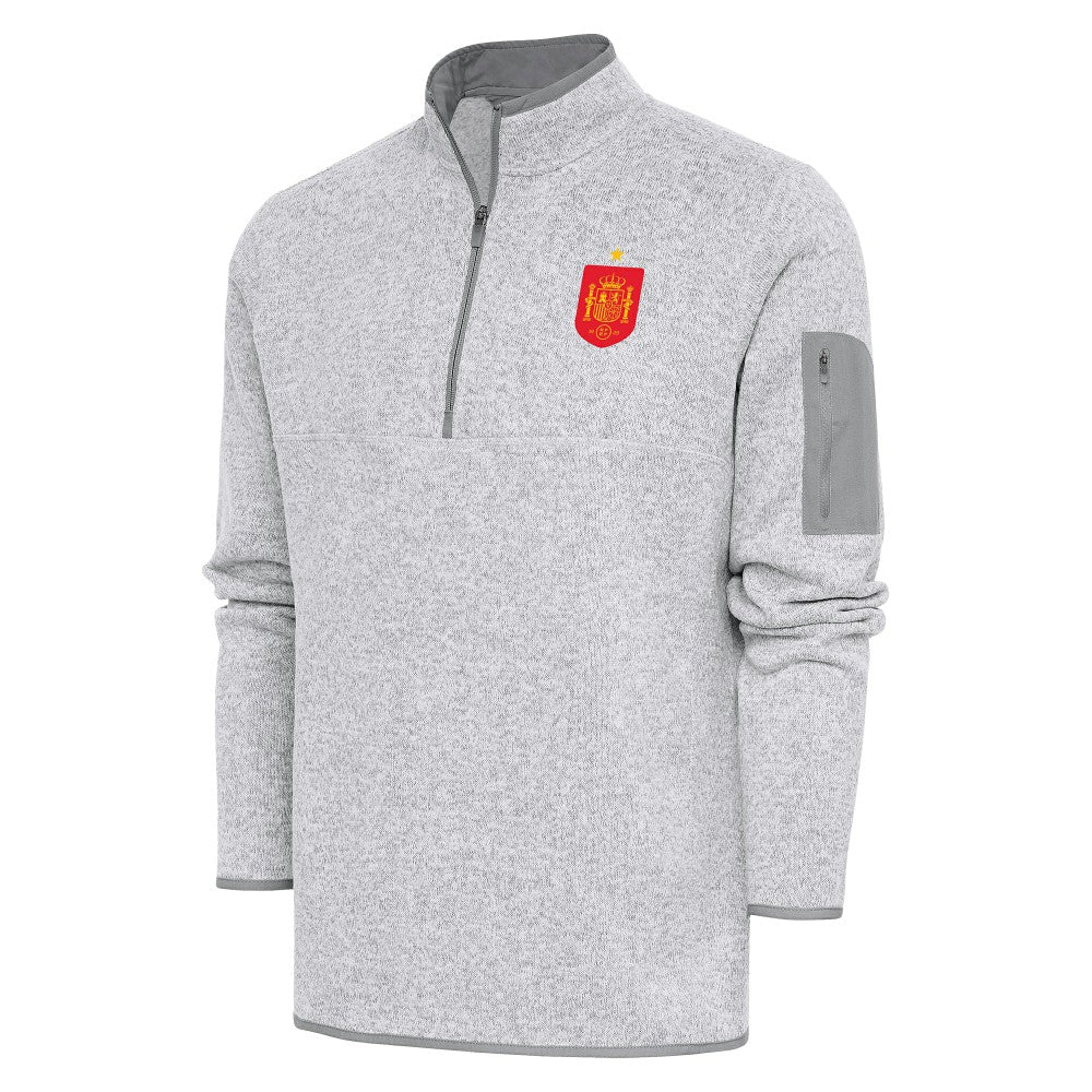 Spain National Team Antigua Elevate Quarter-Zip Pullover for sale - Heather Gray 