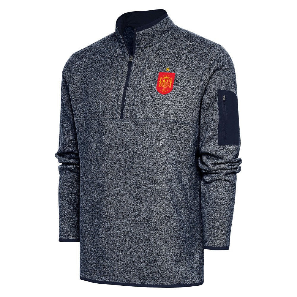 Spain National Team Antigua Elevate Quarter-Zip Pullover for sale - Heather Navy 