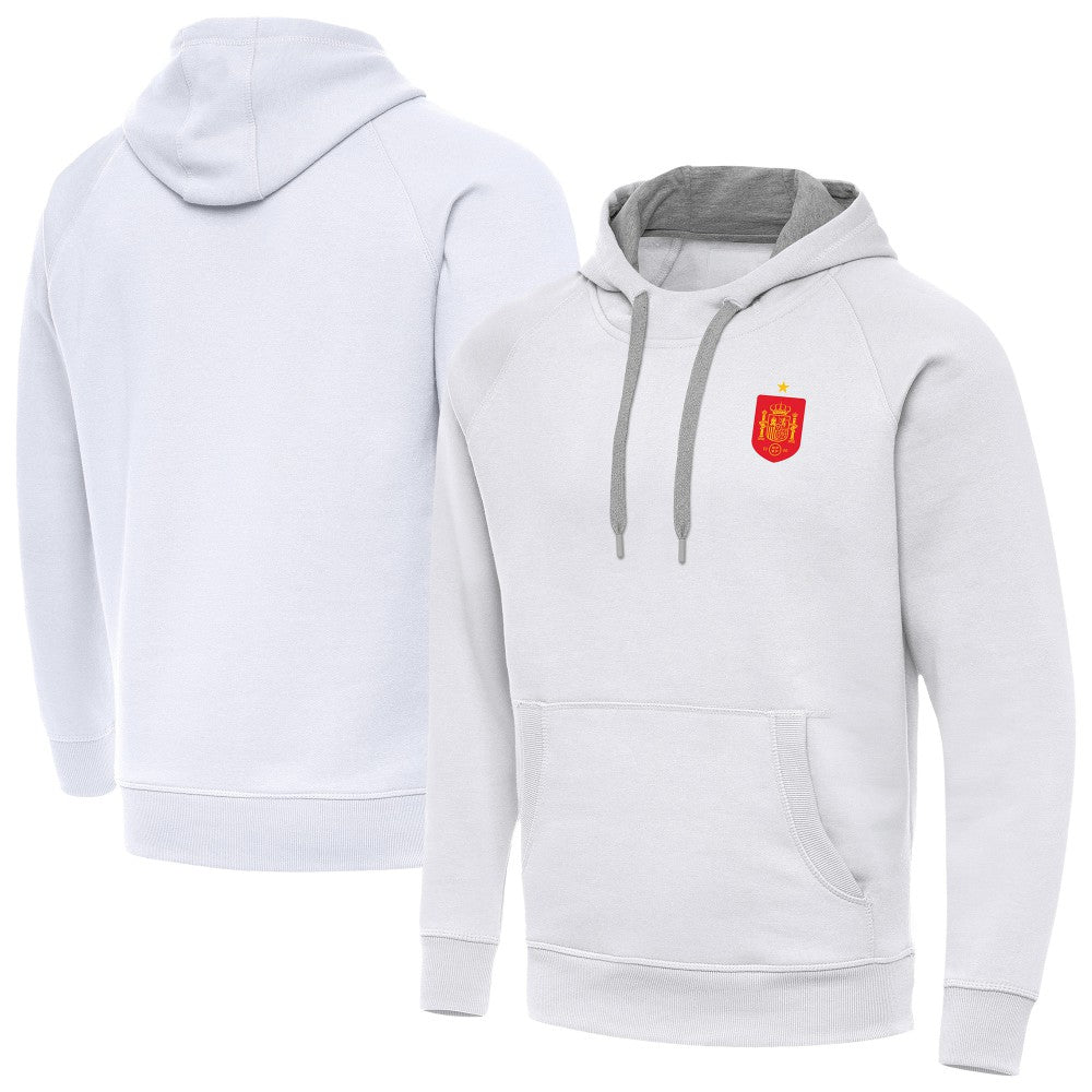 Spain National Team Antigua Takeover Fleece Raglan Hoodie for sale - White 
