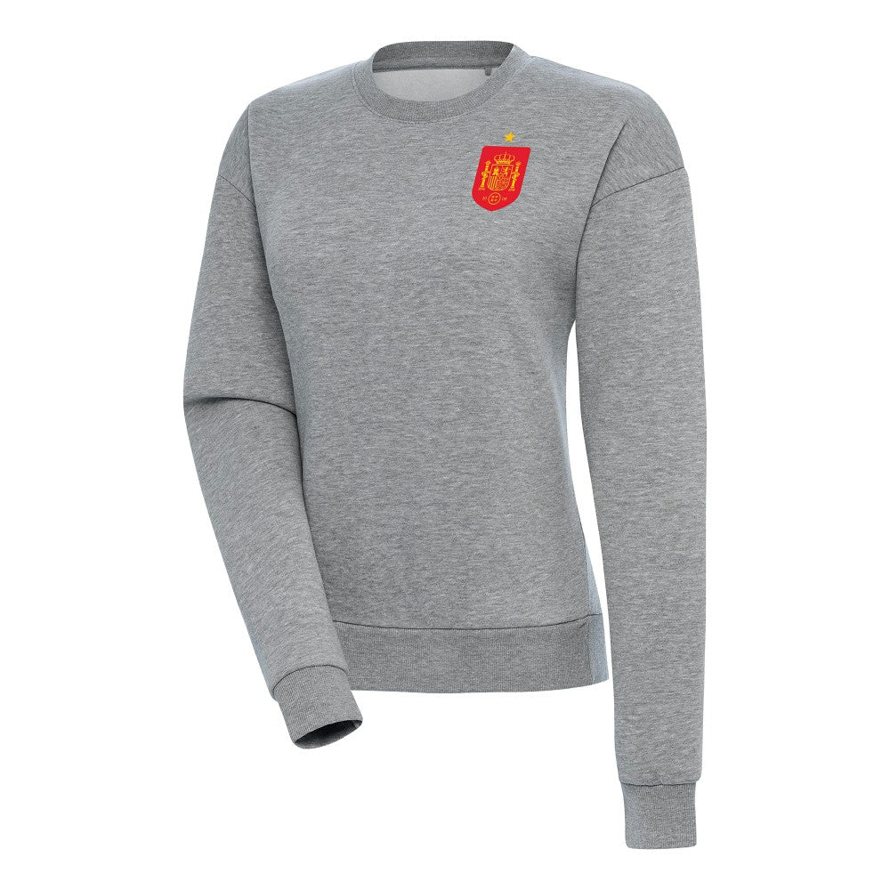 Spain National Team Antigua Women's Takeover Fleece Sweatshirt for sale - Heather Gray 