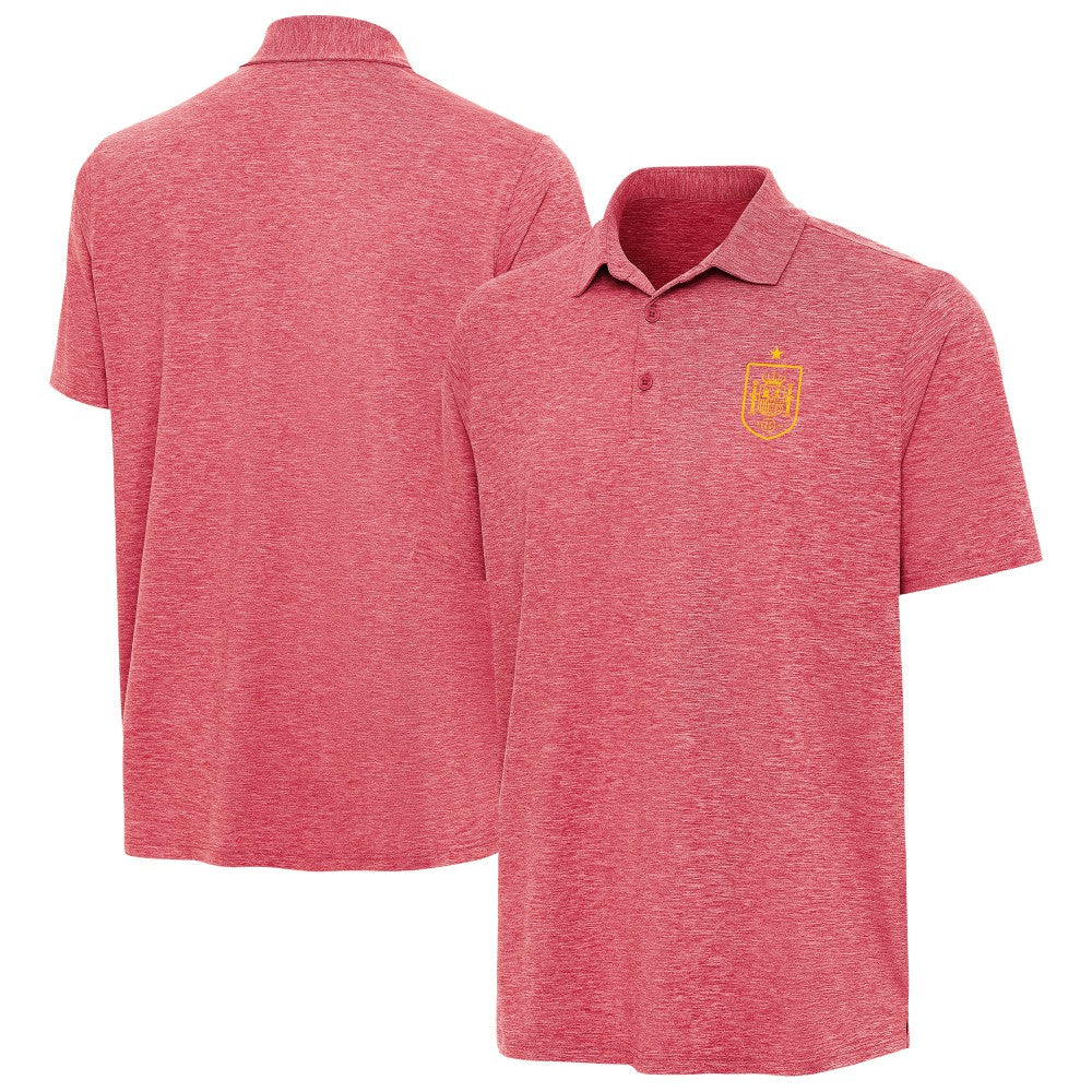 Spain National Team Antigua Triple Shot Polo for sale - Heather Red 