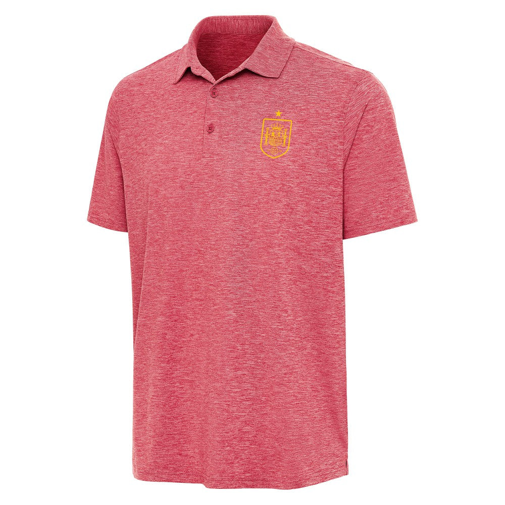 Spain National Team Antigua Triple Shot Polo for sale - Heather Red 