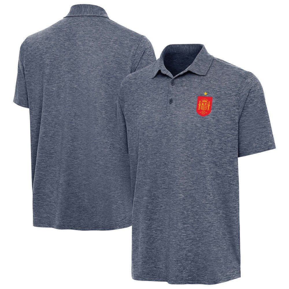 Spain National Team Antigua Triple Shot Polo for sale - Heather Navy 