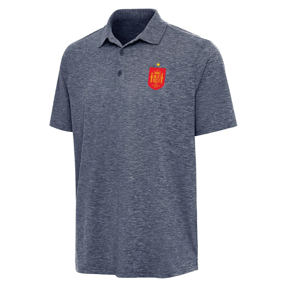 Spain National Team Antigua Triple Shot Polo for sale - Heather Navy 