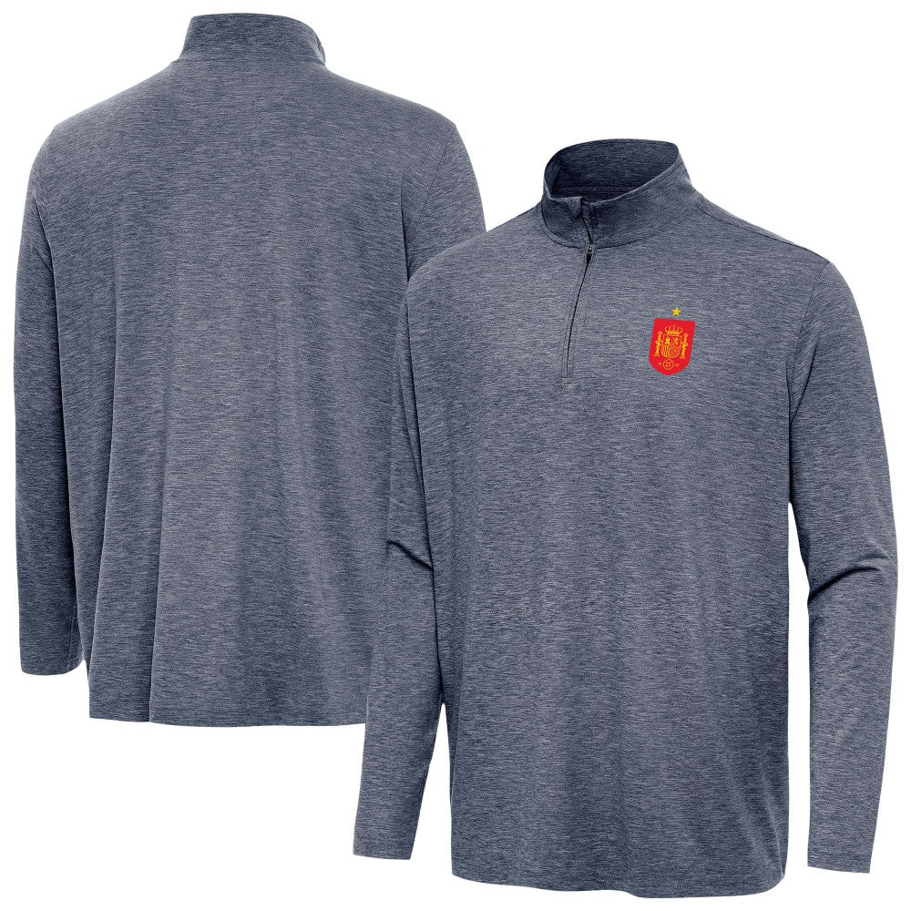 Spain National Team Antigua Masters Quarter-Zip Pullover for sale - Heather Navy 