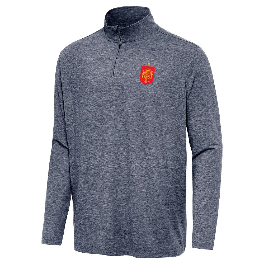 Spain National Team Antigua Masters Quarter-Zip Pullover for sale - Heather Navy 