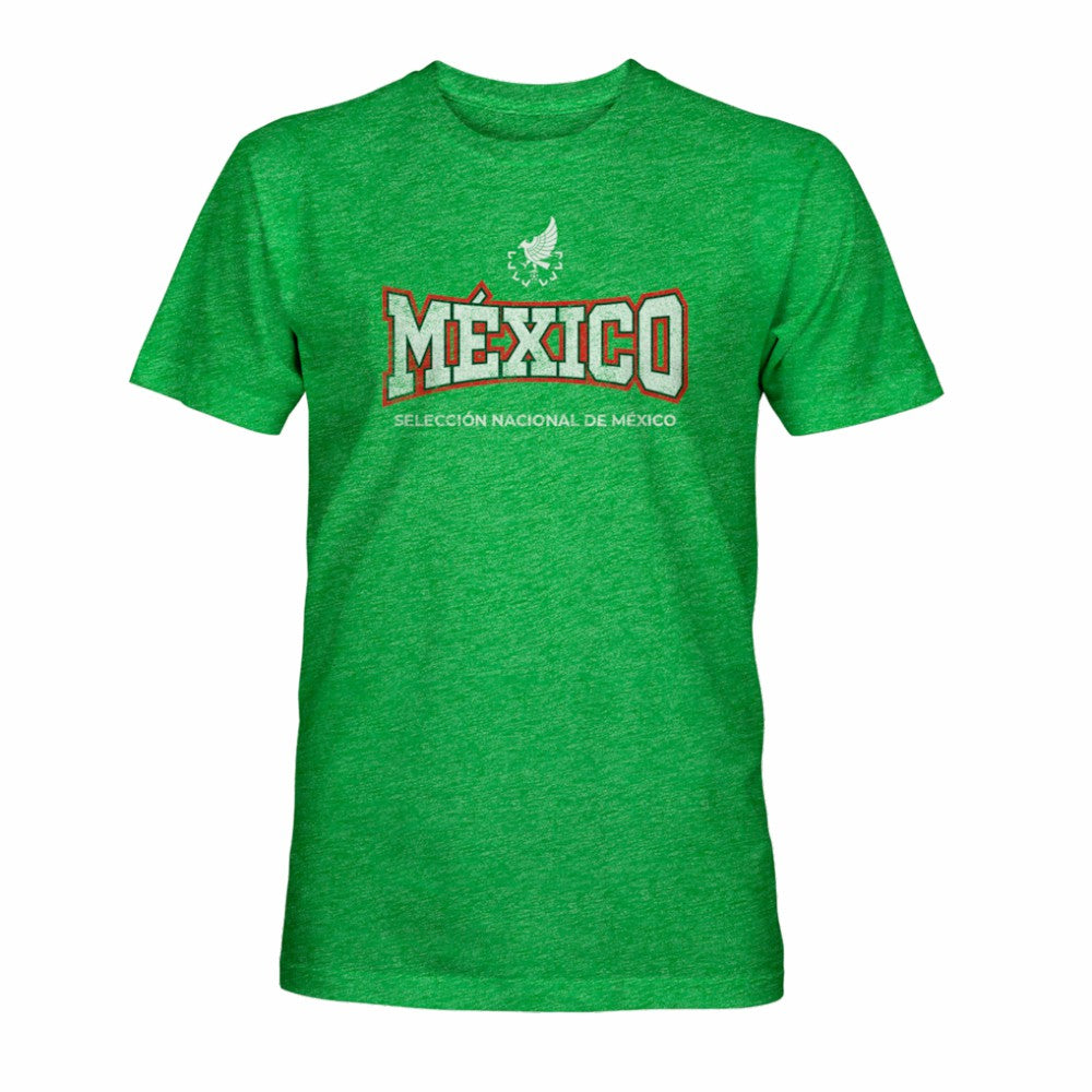 Mexico National Team 1863FC Athletic Wordmark Vintage Tri-Blend T-Shirt for sale - Green 