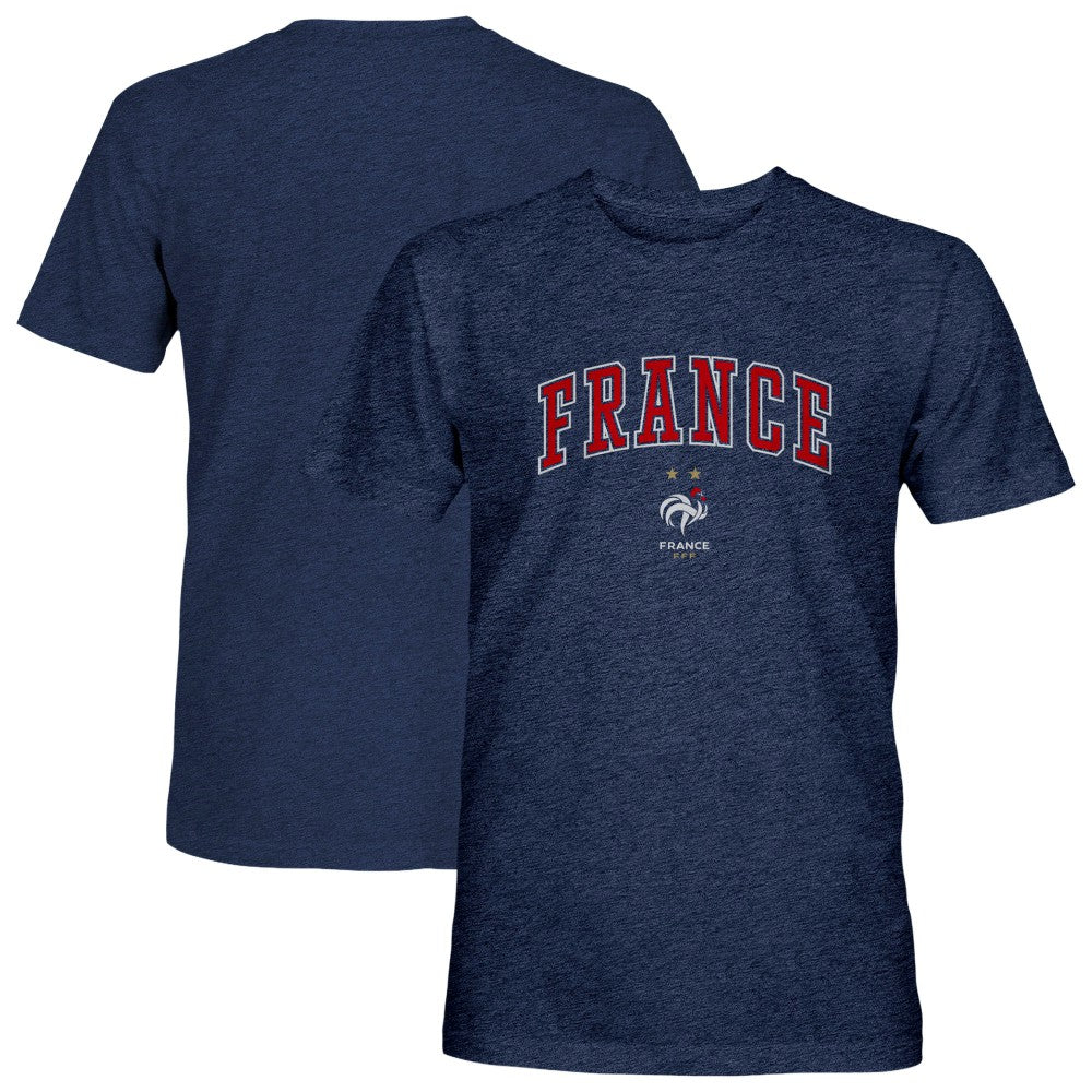France National Team 1863FC Athletic Wordmark Vintage Tri-Blend T-Shirt for sale - Navy 