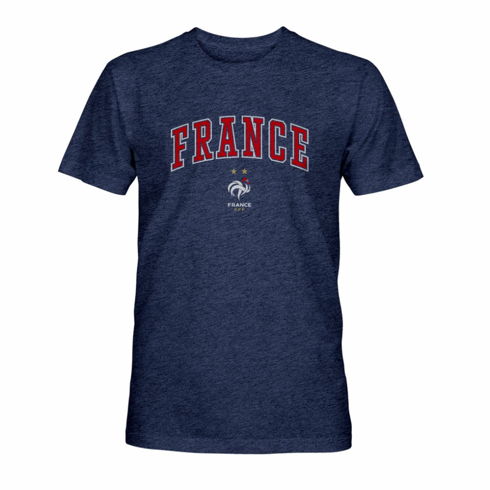France National Team 1863FC Athletic Wordmark Vintage Tri-Blend T-Shirt for sale - Navy 
