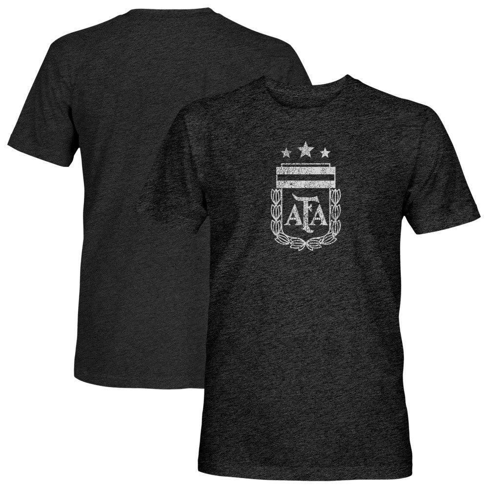 Argentina National Team 1863FC Mono Badge Vintage Tri-Blend T-Shirt for sale - Black 