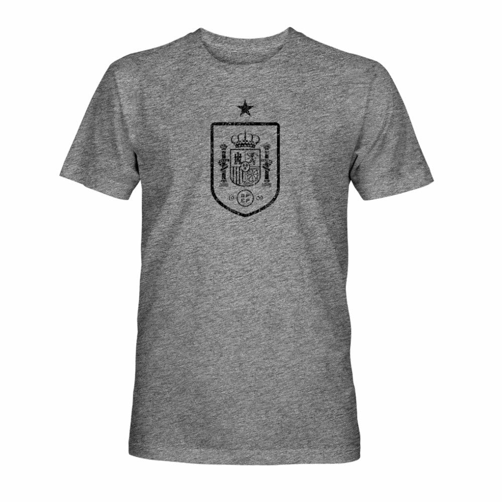 Spain National Team 1863FC Mono Badge Vintage Tri-Blend T-Shirt for sale - Gray 