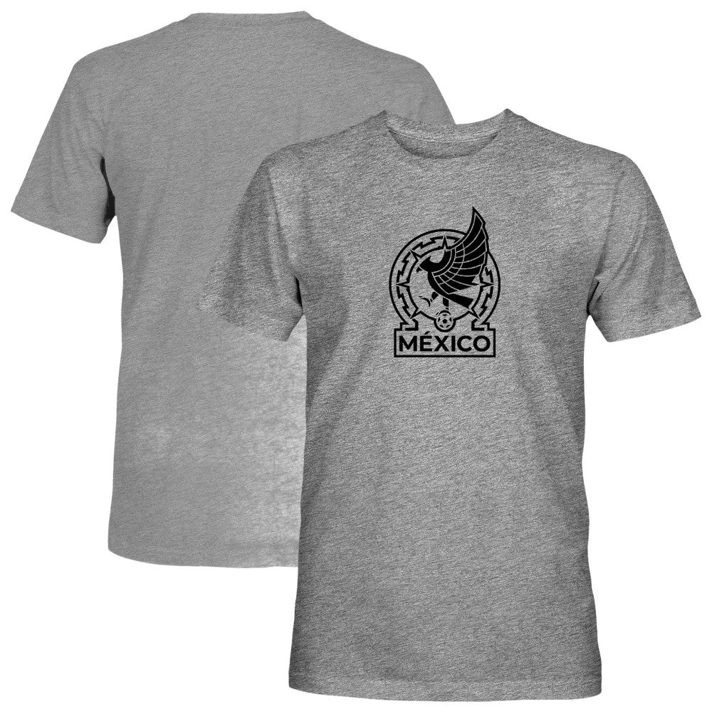 Mexico National Team 1863FC Mono Badge Vintage Tri-Blend T-Shirt for sale - Gray 