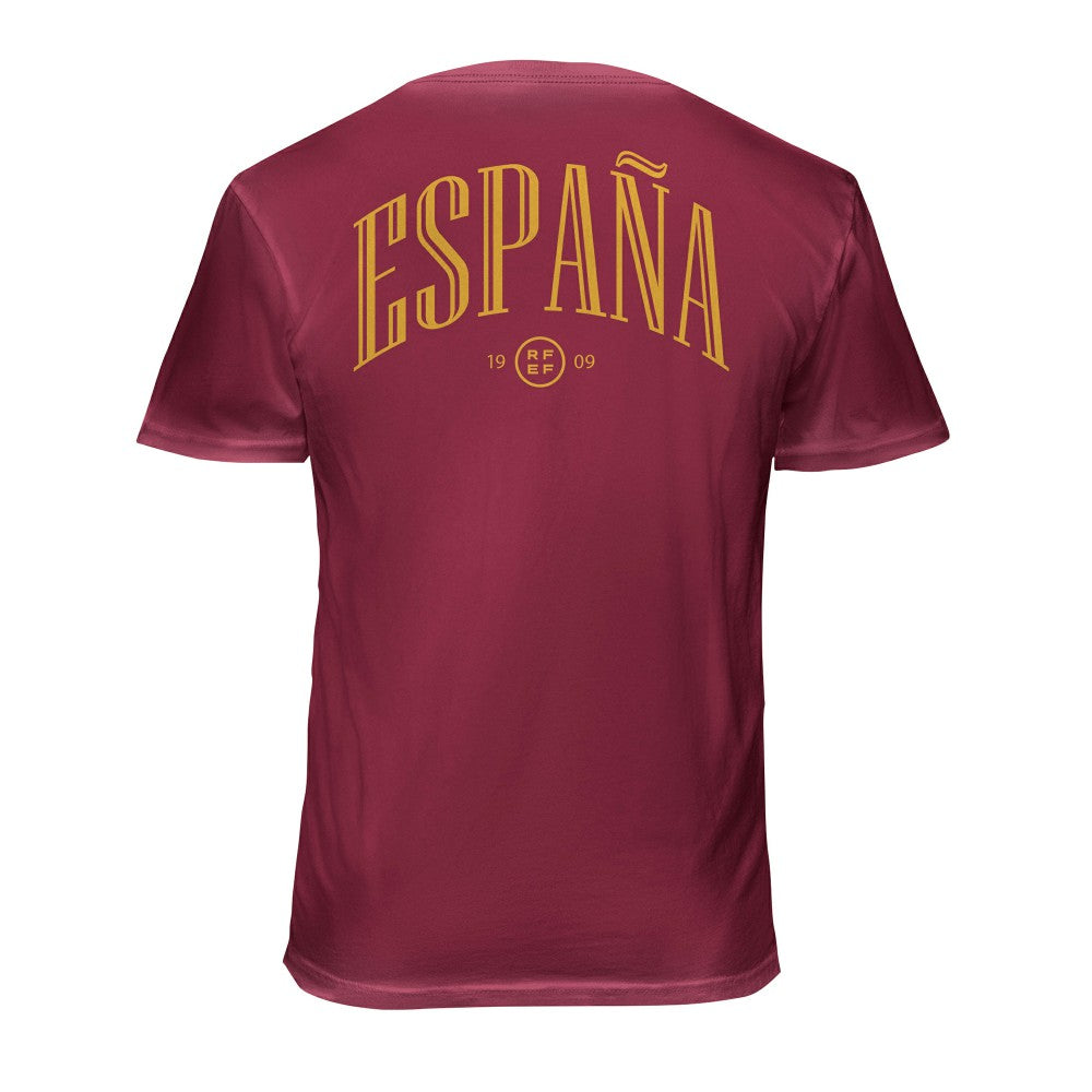 Spain National Team 1863FC Back Wordmark Soft Wash T-Shirt for sale - Red 