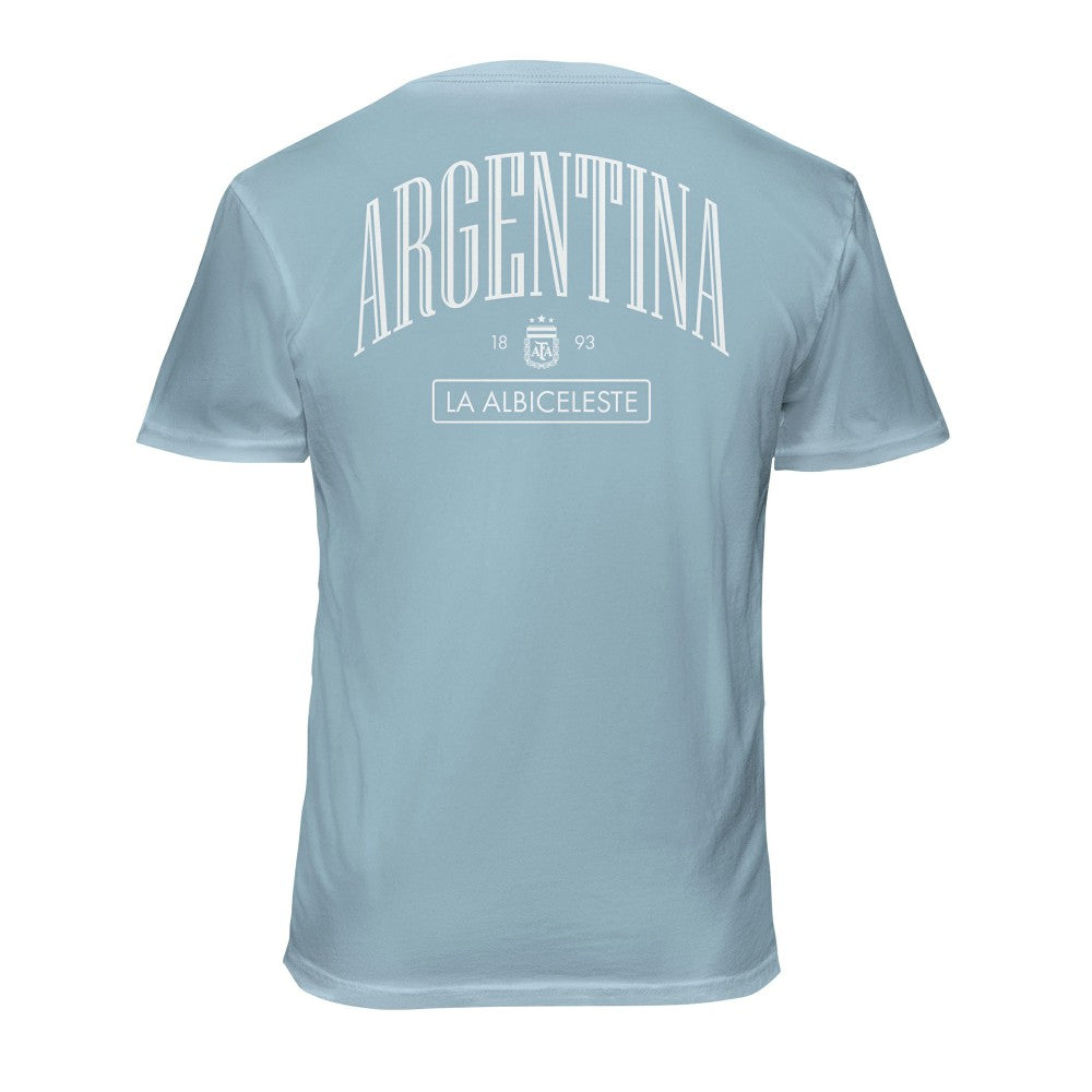 Argentina National Team 1863FC Back Wordmark Soft Wash T-Shirt for sale - Light Blue 