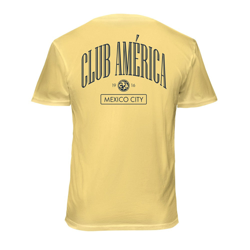 Club America 1863FC Back Wordmark Soft Wash T-Shirt Discount - Yellow 