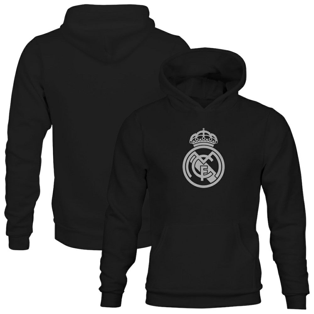 Real Madrid 1863FC Youth Mono Badge Fleece Hoodie Discount - Black 