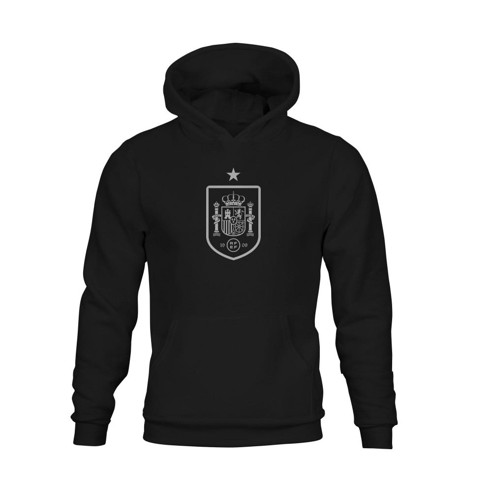 Spain National Team 1863FC Youth Mono Badge Fleece Hoodie for sale - Black 