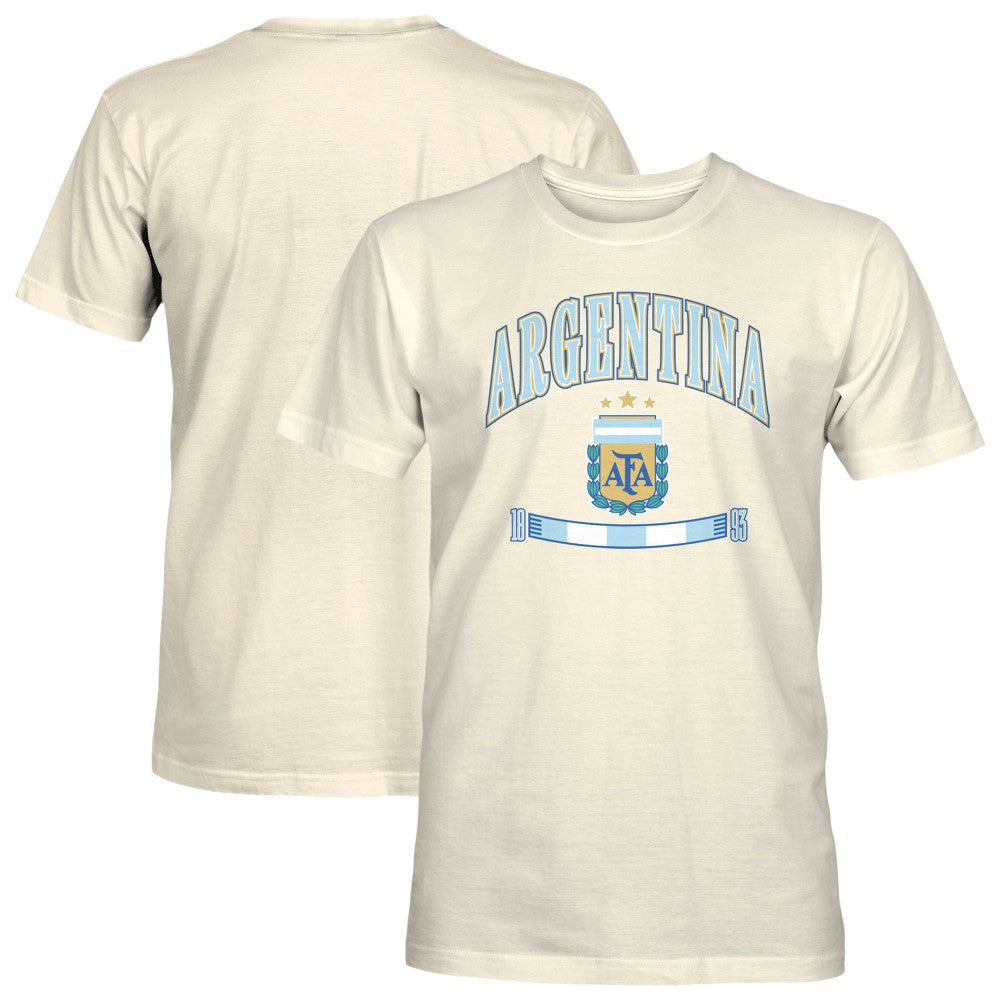 Argentina National Team 1863FC Retro Stripes T-Shirt for sale - Cream 