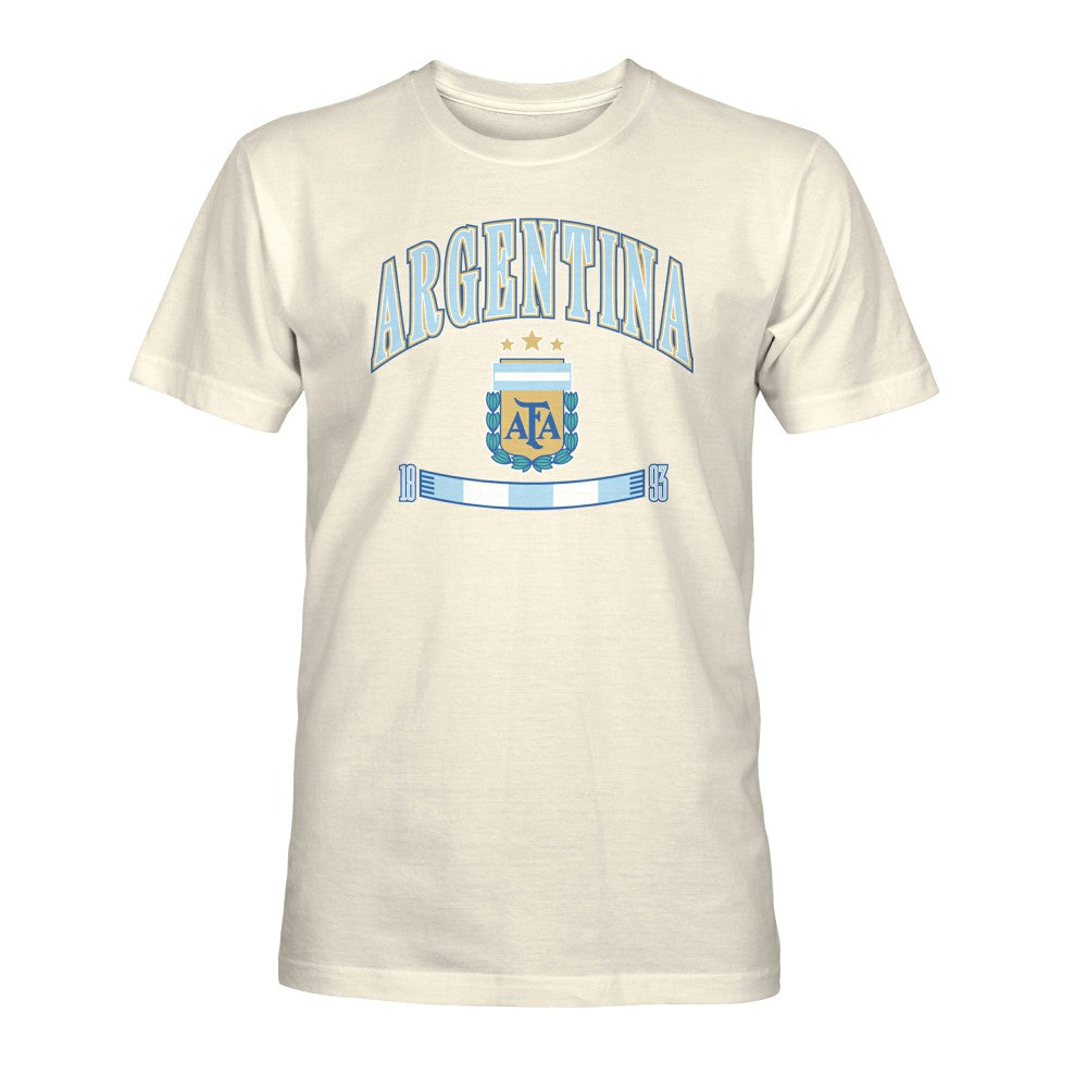 Argentina National Team 1863FC Retro Stripes T-Shirt for sale - Cream 