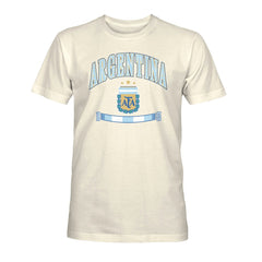 Argentina National Team 1863FC Retro Stripes T-Shirt for sale - Cream 