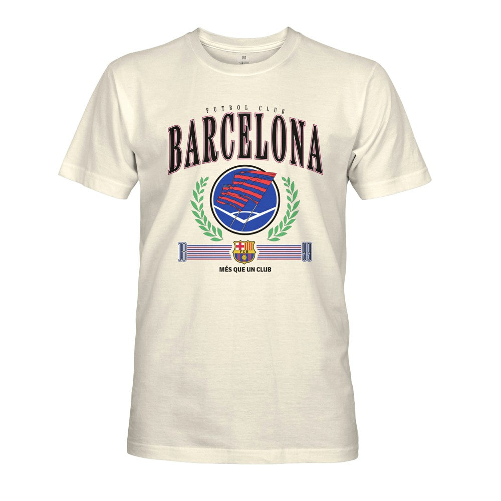 Barcelona 1863FC Retro Stripes T-Shirt on sale - Cream 