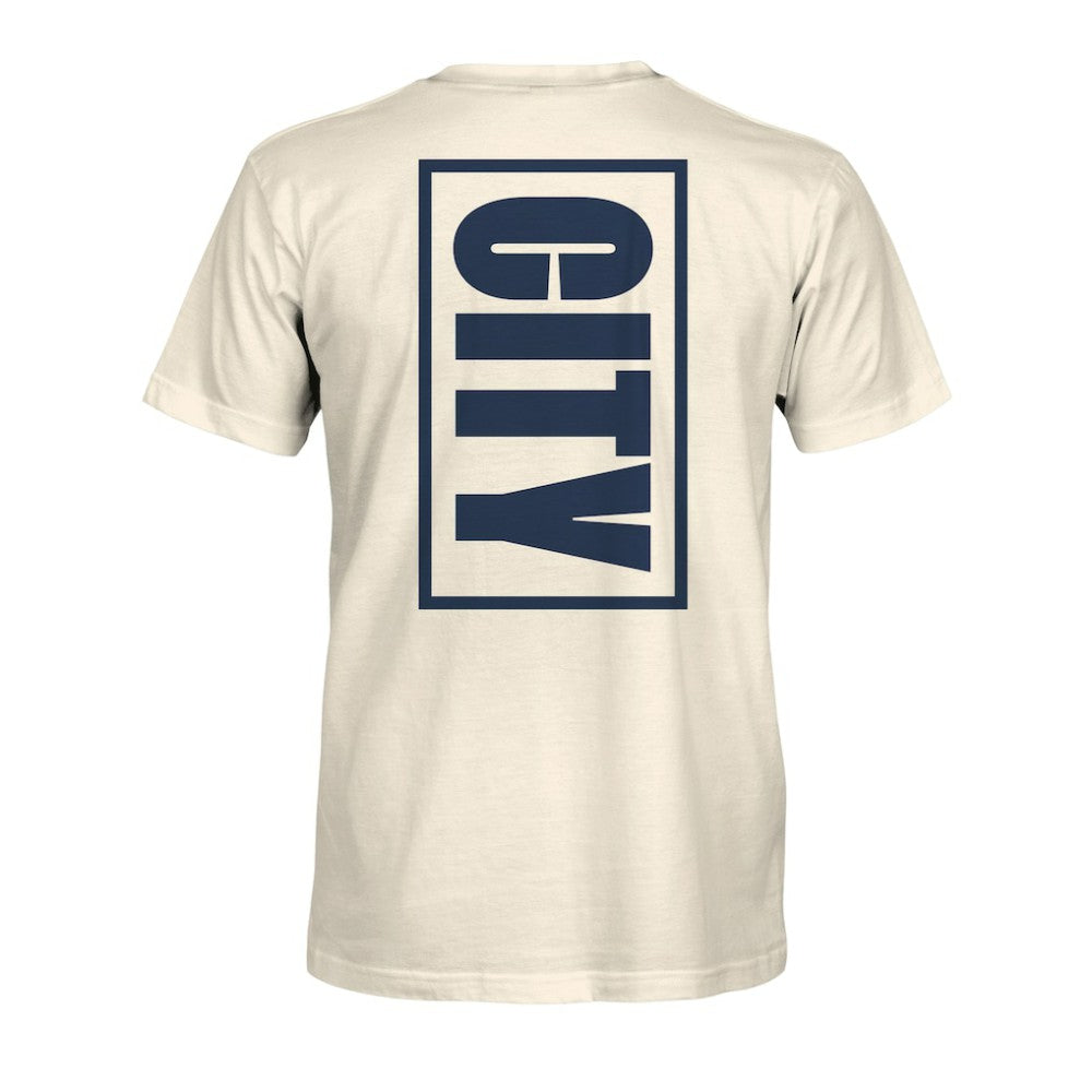 Manchester City 1863FC Big Logo Heavyweight T-Shirt Discount - Cream 