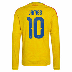James Rodriguez Colombia National Team 2026 Home Replica Long Sleeve Jersey for sale - Yellow 