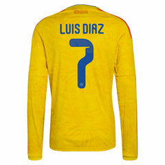 Luis Diaz Colombia National Team 2026 Home Replica Long Sleeve Jersey for sale - Yellow 