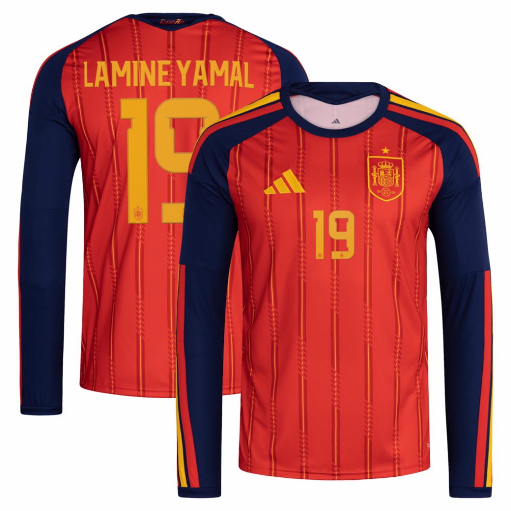 Lamine Yamal Spain National Team 2026 Home Replica Long Sleeve Jersey for sale - Red 