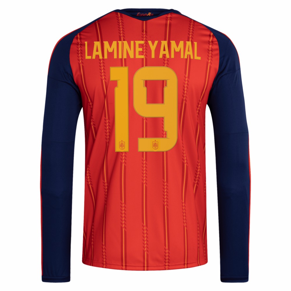 Lamine Yamal Spain National Team 2026 Home Replica Long Sleeve Jersey for sale - Red 